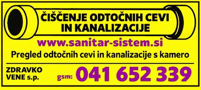 Sanitar Sistem – čiščenje odtočnih cevi in kanalizacije